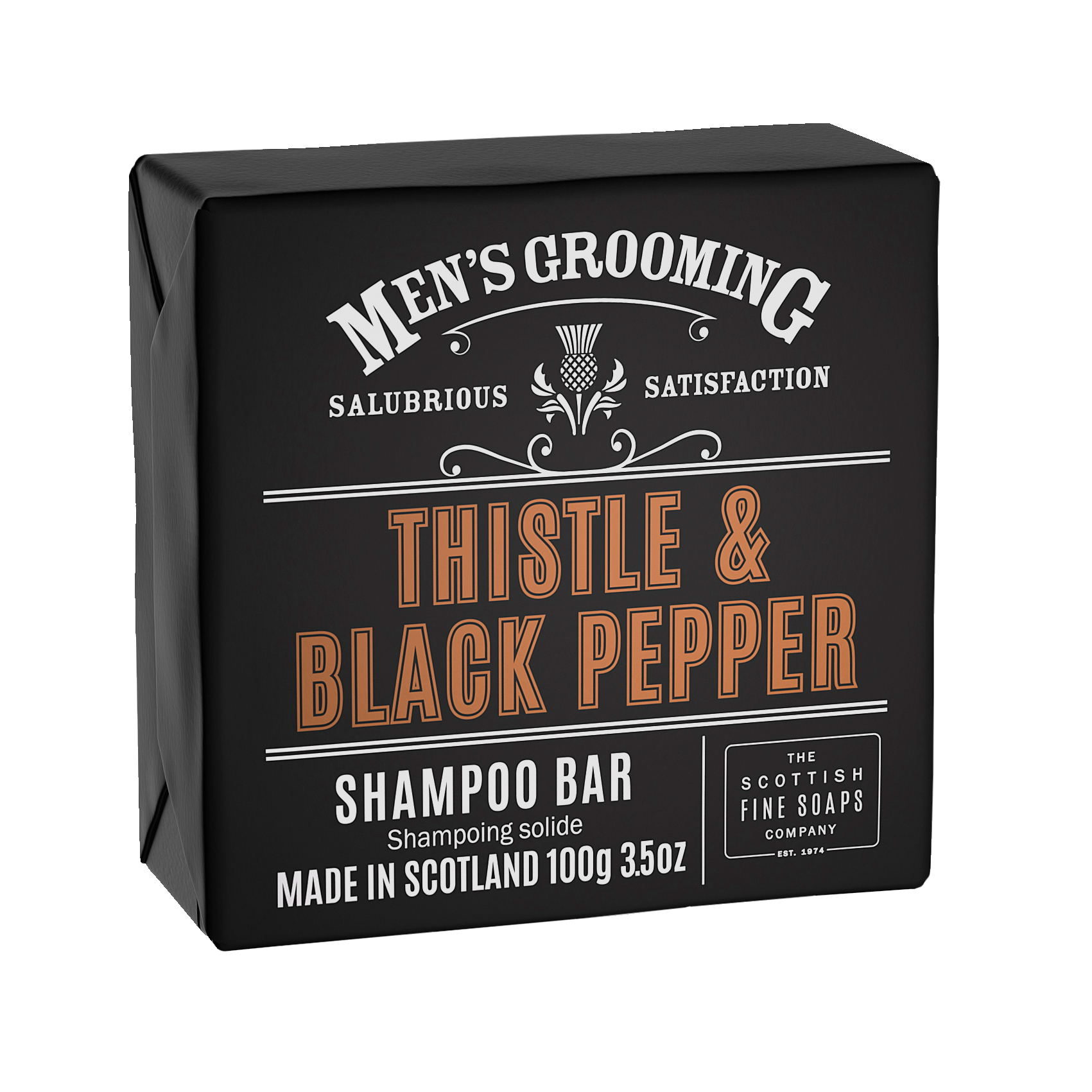 The Scottish Fine Soaps Company Thistle & Black Pepper Shampoo Bar Wrapped 100g